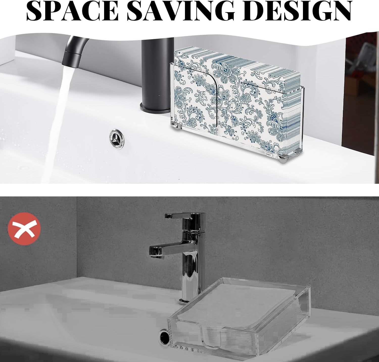Acrylic Napkin Holder, Vertical Paper Towel Dispenser with Clear Design image 3