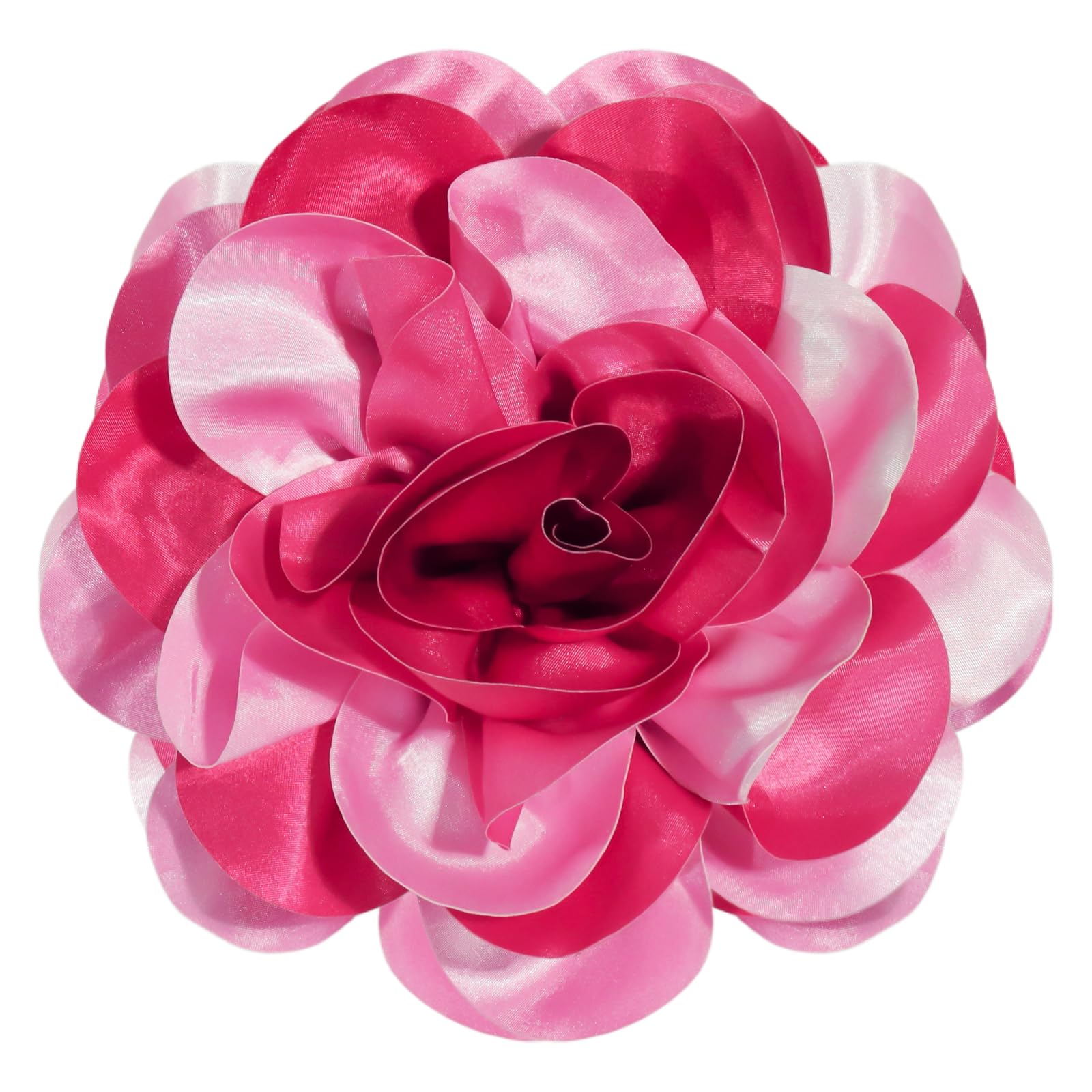 Big Flower Dainty Satin Fabric Rose Flower Brooches Large Rose Flowers Satin Lapel Brooches for Women Wedding Dinner Party Decoration 7.48 Inches