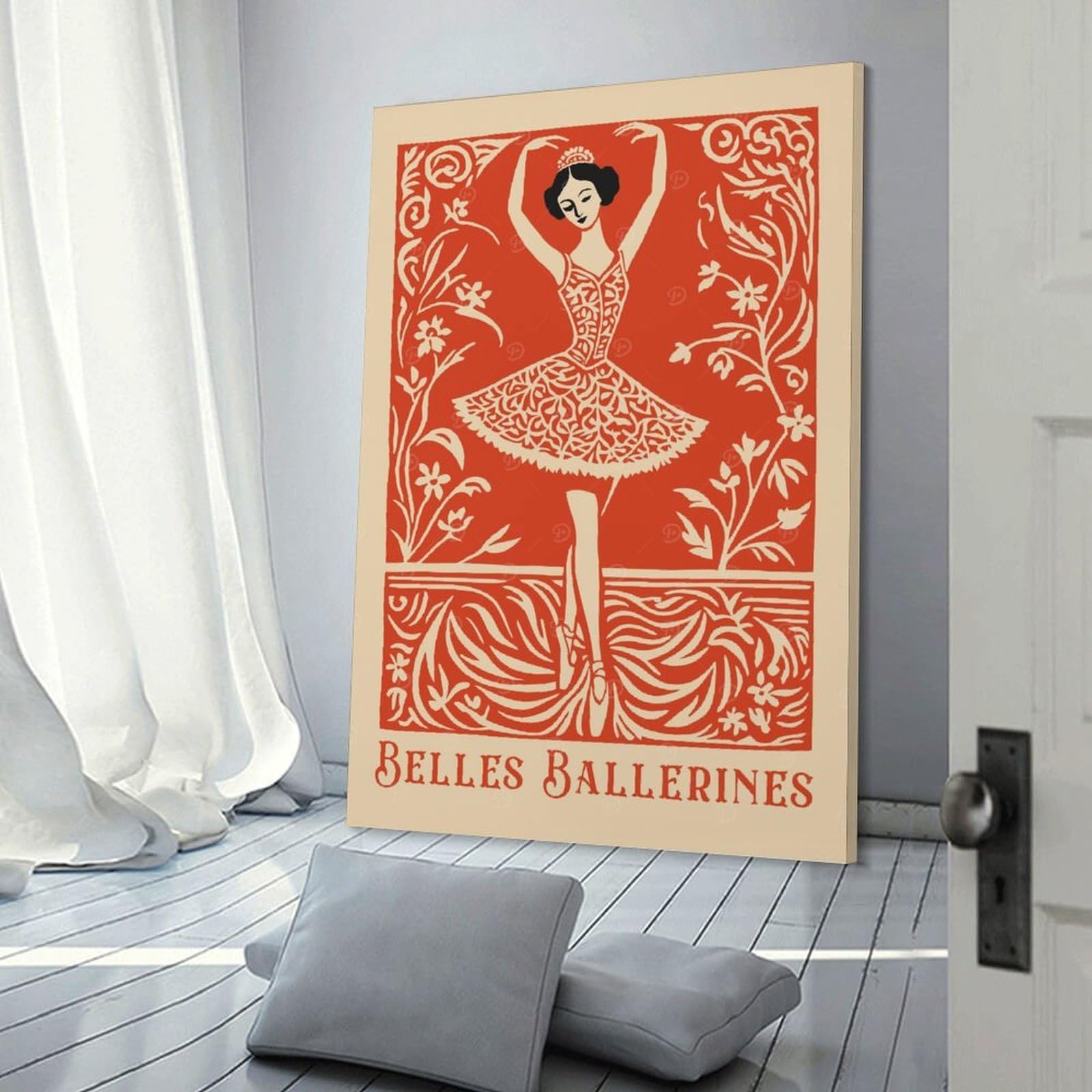 Junmoney Belles Ballerines Vintage Ballet Art Canvas Art Print, 20x30inch(50x75cm), for Home Walls, Creative Rooms Or Shared Spaces, Decorative Artwork with Broad Appeal