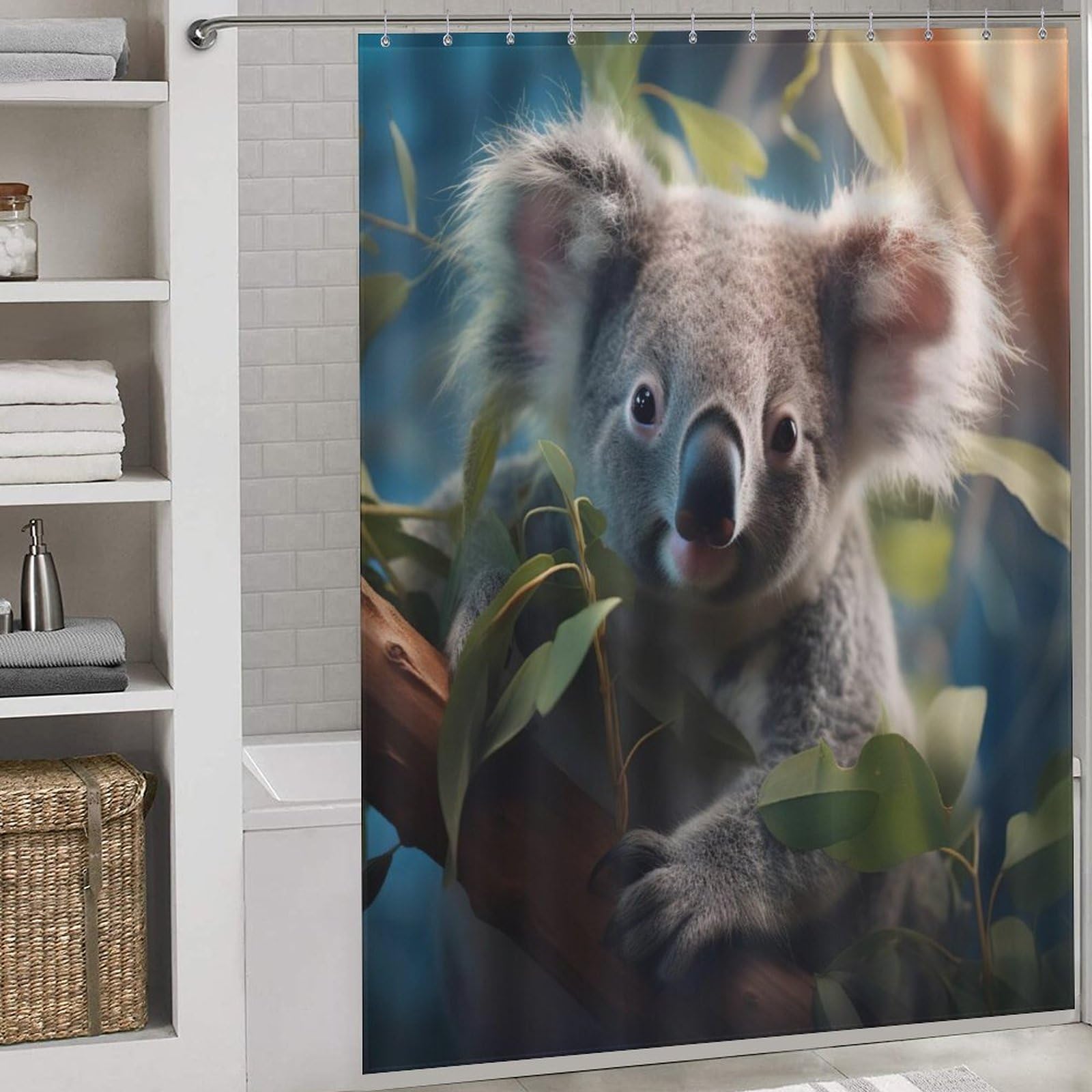 Rideau de douche koala fini les sols mouillés dans la salle de bain