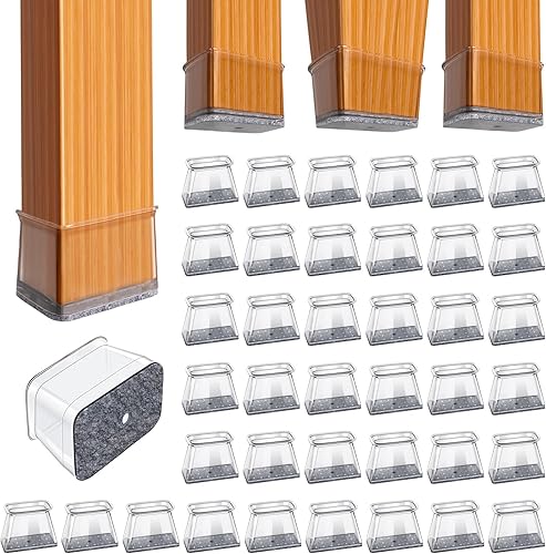 Miniatura 10 de BUMACO 40 protectores de suelo para patas de silla, protectores de patas de silla para suelos de madera dura, almohadillas de silicona para proteger