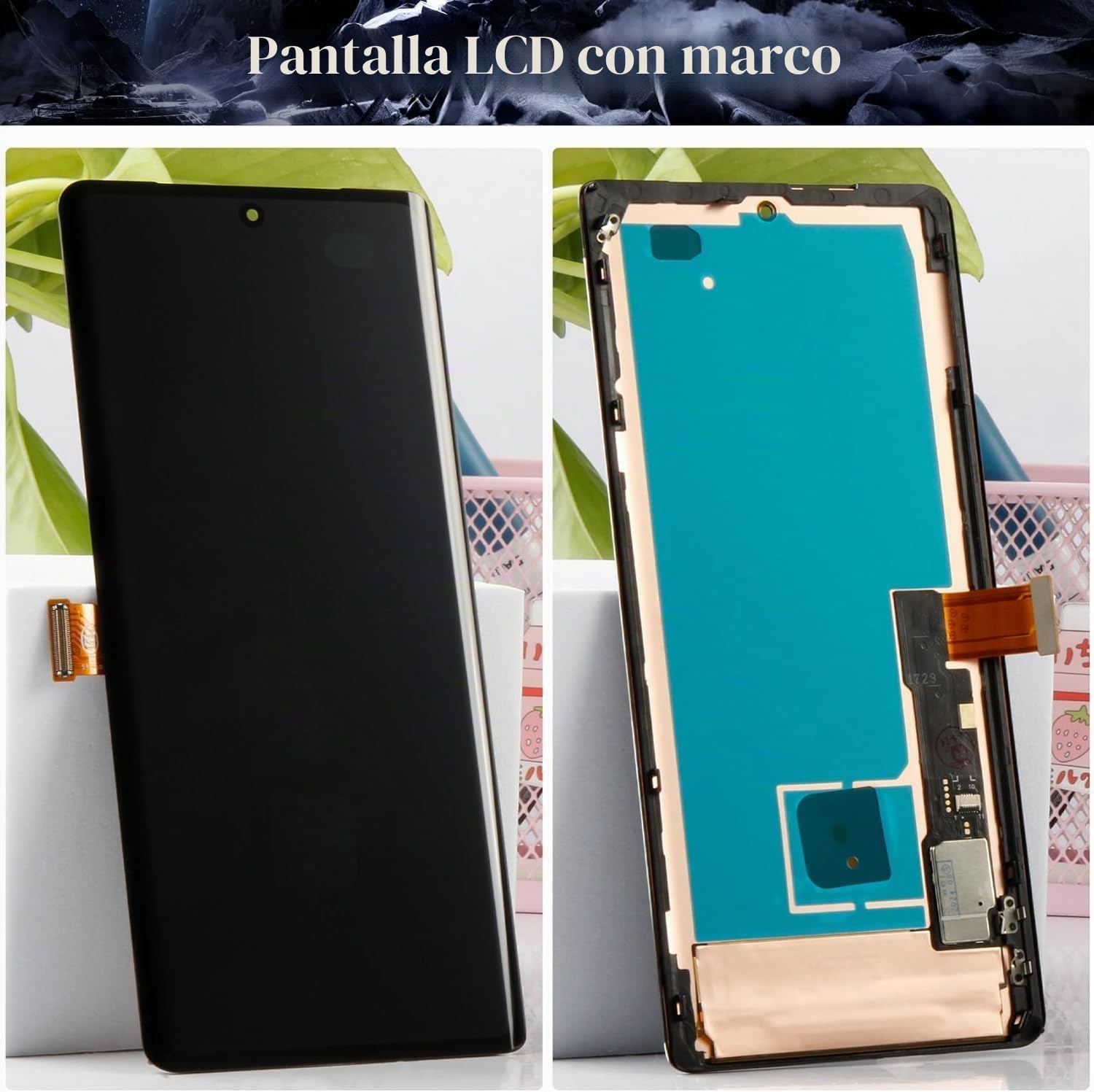 OLED para Google Pixel 7 Pro 5G, digitalizador LCD para Google Pixel 7 Pro, pantalla para Google Pixel 7 Pro GP4BC, GE2AE, GFE4J, reemplazo de montaje de pantalla táctil (con marco, negro)