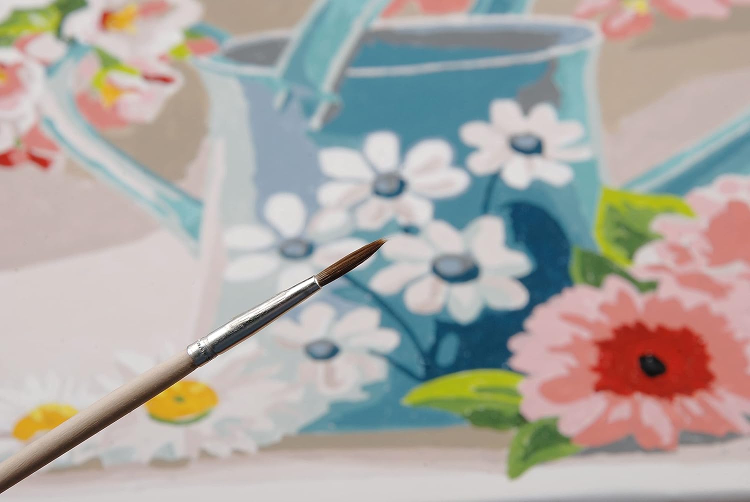 Vervaco Paint by Number KIT WATERNG CN, Watering Can with Flowers