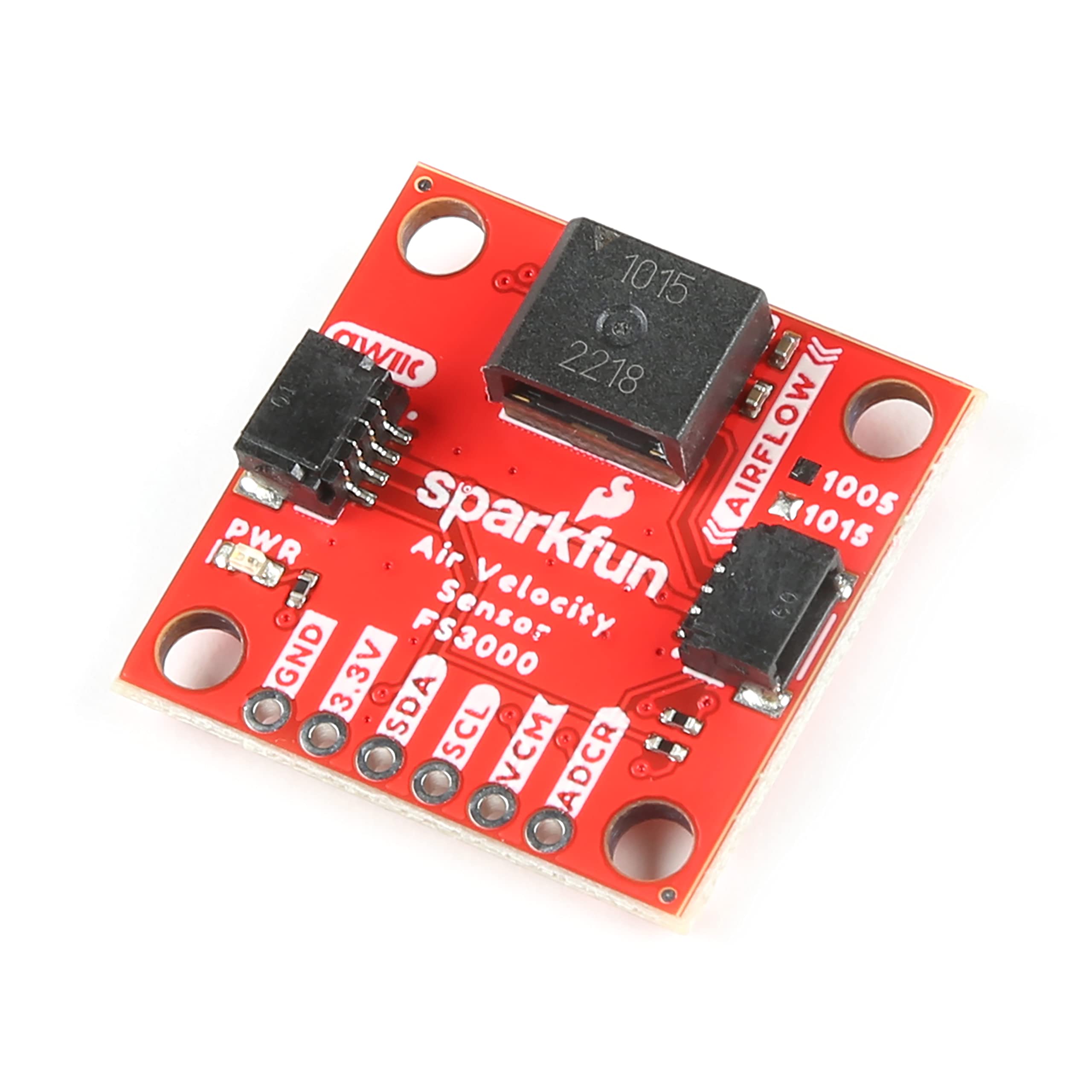 SparkFun Air Velocity Sensor Breakout - FS3000-1015 (Qwiic) Surface-Mount air Velocity Module with a Range of 0-15m/s (0-33.6mph) Features a Digital Output with 12-bit Resolution