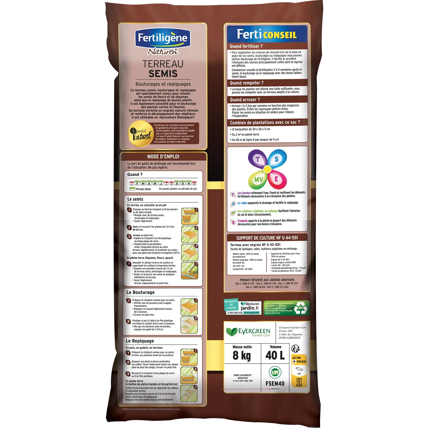 FERTILIGENE terreau semis 40 L