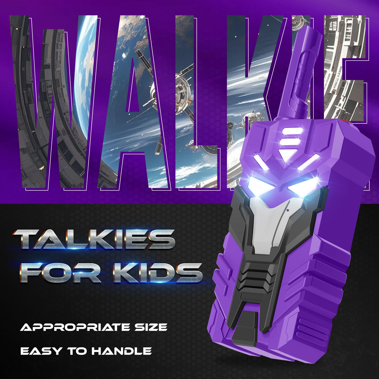 Purple Doomlord Walkie Talkies - Kids Transform Toys -2 Purple Doomlord Walkie Talkies - Kids Transform Toys -2