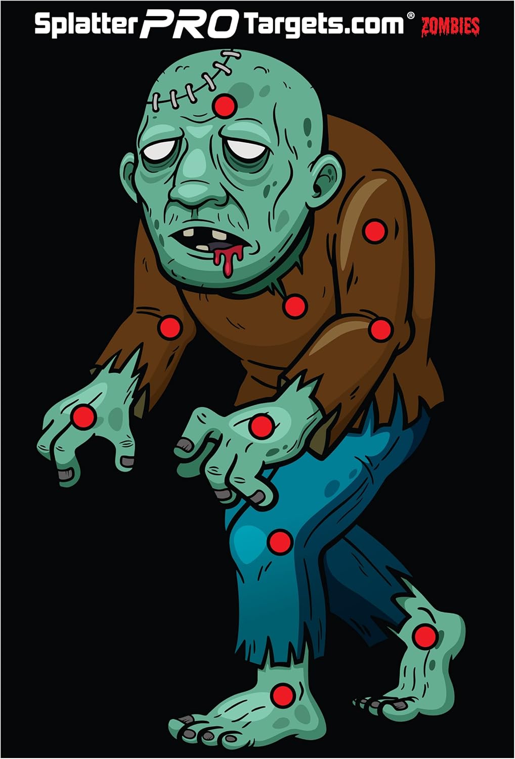Zombie Splatter Targets, 12x18. Shots Burst with a Bright Splatter Upon Impact. Instantly See Your Hits and Misses!