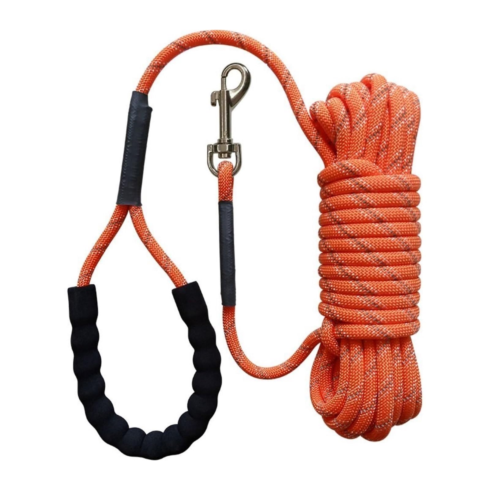 Laisse réfléchissante pour chien 5m orange pour petits moyens grands animaux