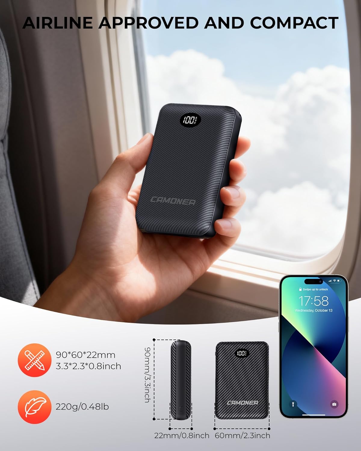 5V 3A/2A 12000mAh Heated Vest Battery Pack, Power Bank for Heated Vest,Chair, Jacket, Blanket with LED Display,Portable Battery Pack for Soleilwear, for KOVNLO, for Yolikeb, for TIDEWE - Image 6