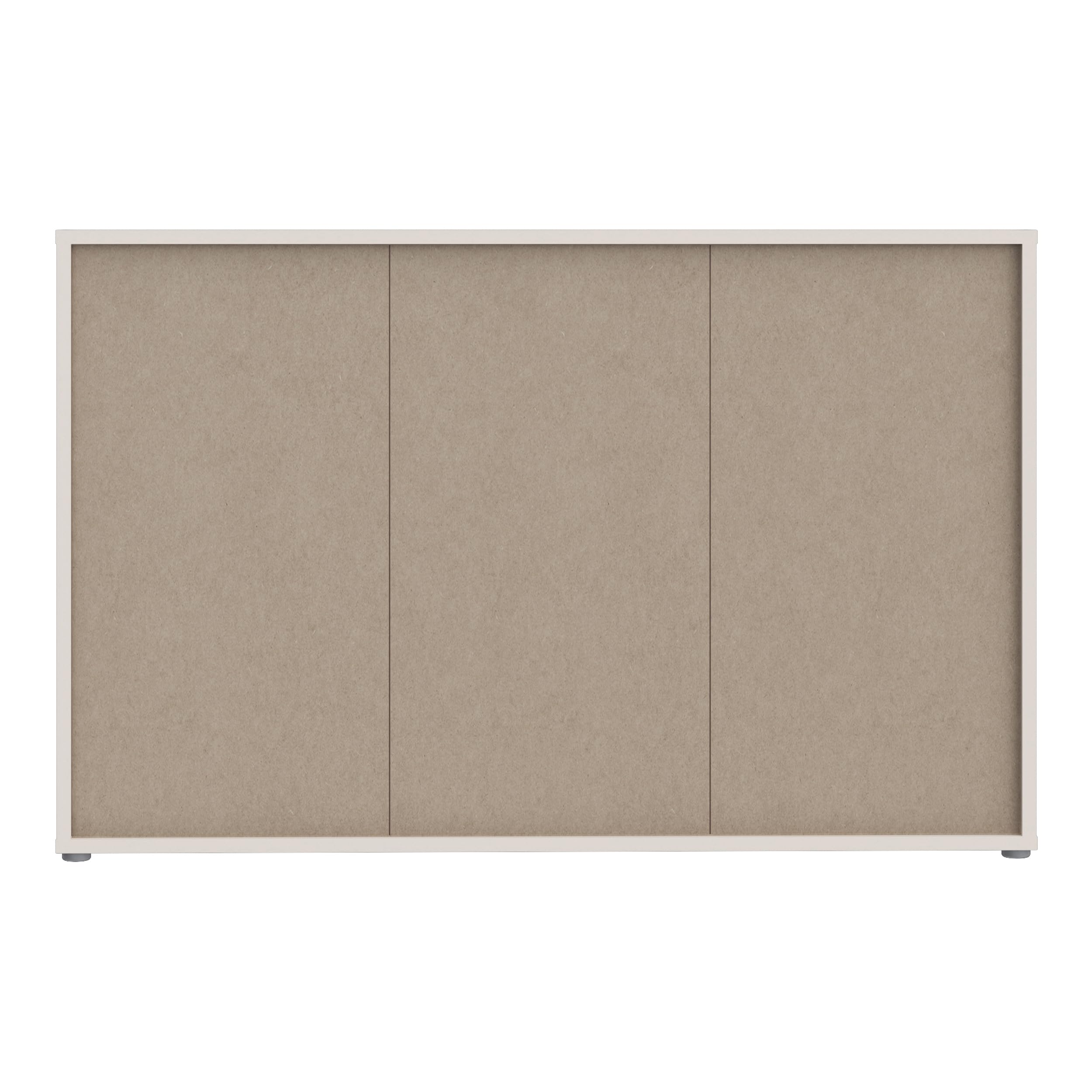 Forte Alice Springs Kommode 150 155, großes Sideboard mit 3 Schranktüren, Flur, Wohnzimmer, Schlafzimmer, Holzwerkstoff, Kaschmir Beige, 154,2 cm breit x 99,1 cm hoch x 34,9 cm tief