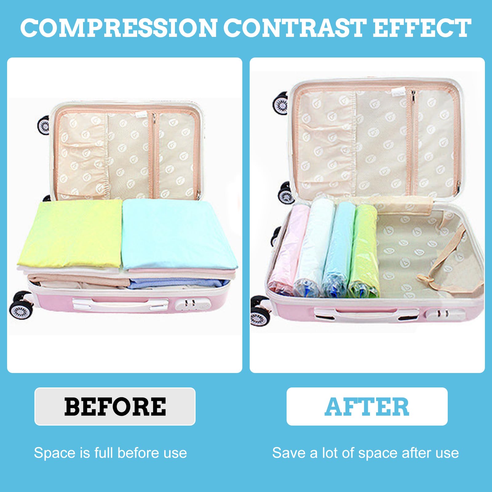 12 Pack Reusable Roll Up Compression Bags - Image 4