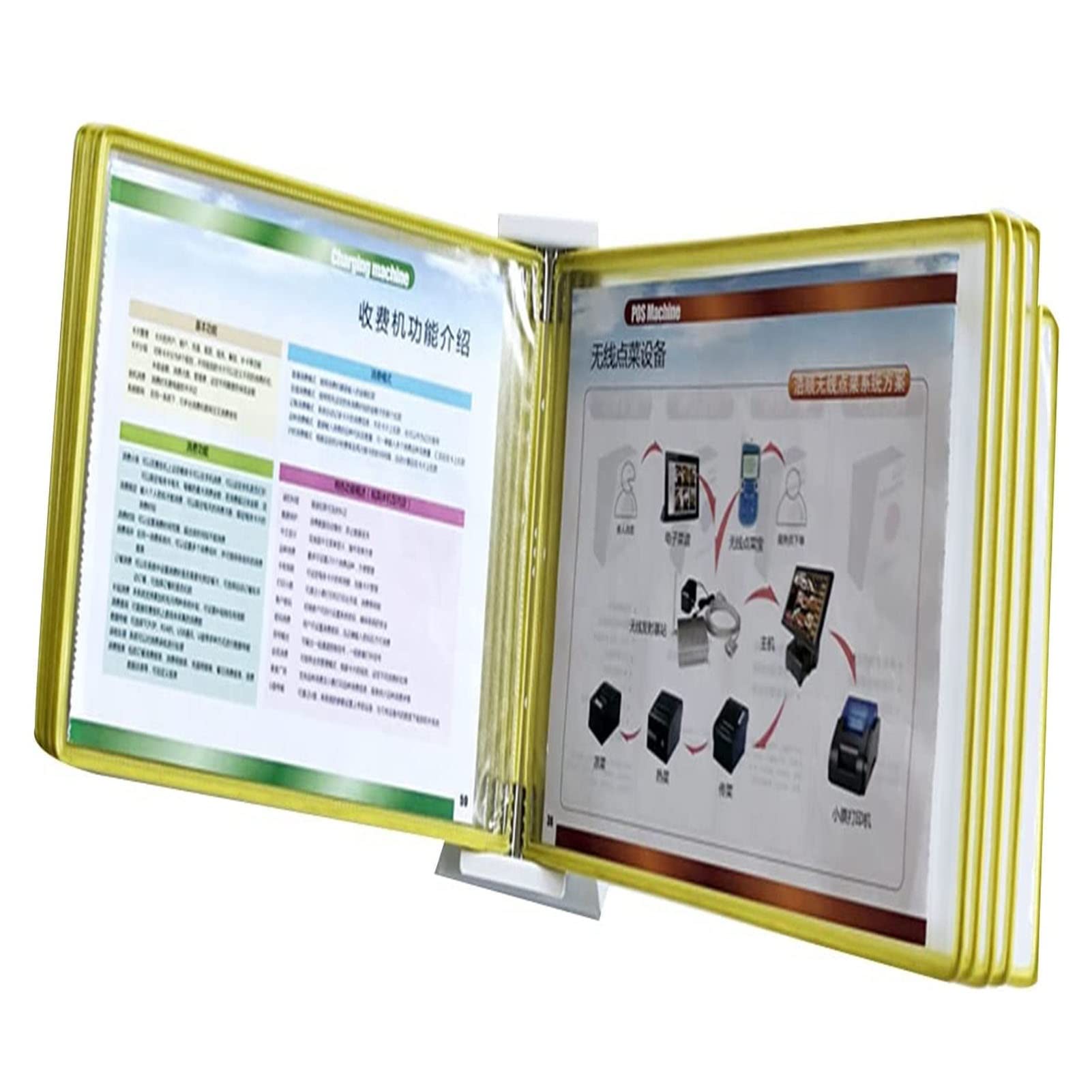 OLSKFUH File Organizer For Desk - Wall Reference Organizer Document Organiser 10 Pockets To Hold 20 Sheets Of Paper,A