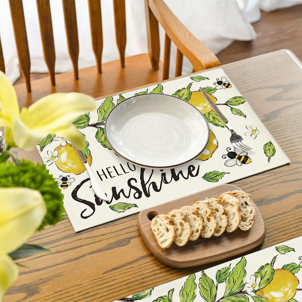 Oster-Tischsets, 4 Stück, 38,1 Cm Rund – Bestickte Platzdeckchen Für Frühling & Feiertage