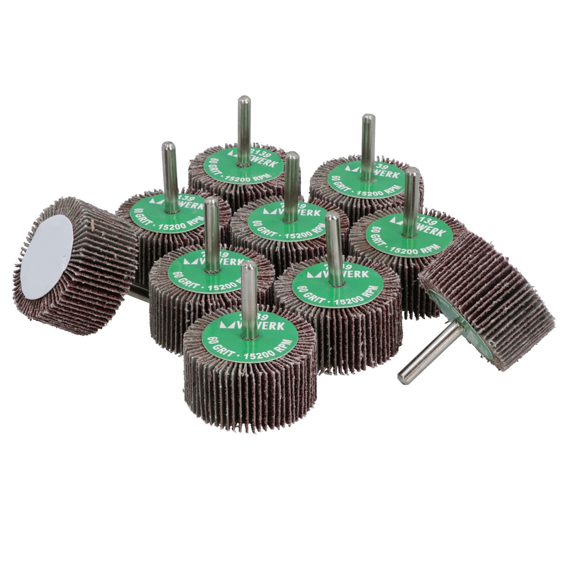 Almohadillas de lijado abrasivas de grano 60 de 50 mm para taladros, amoladoras, vástago de 6 mm, 60 unidades