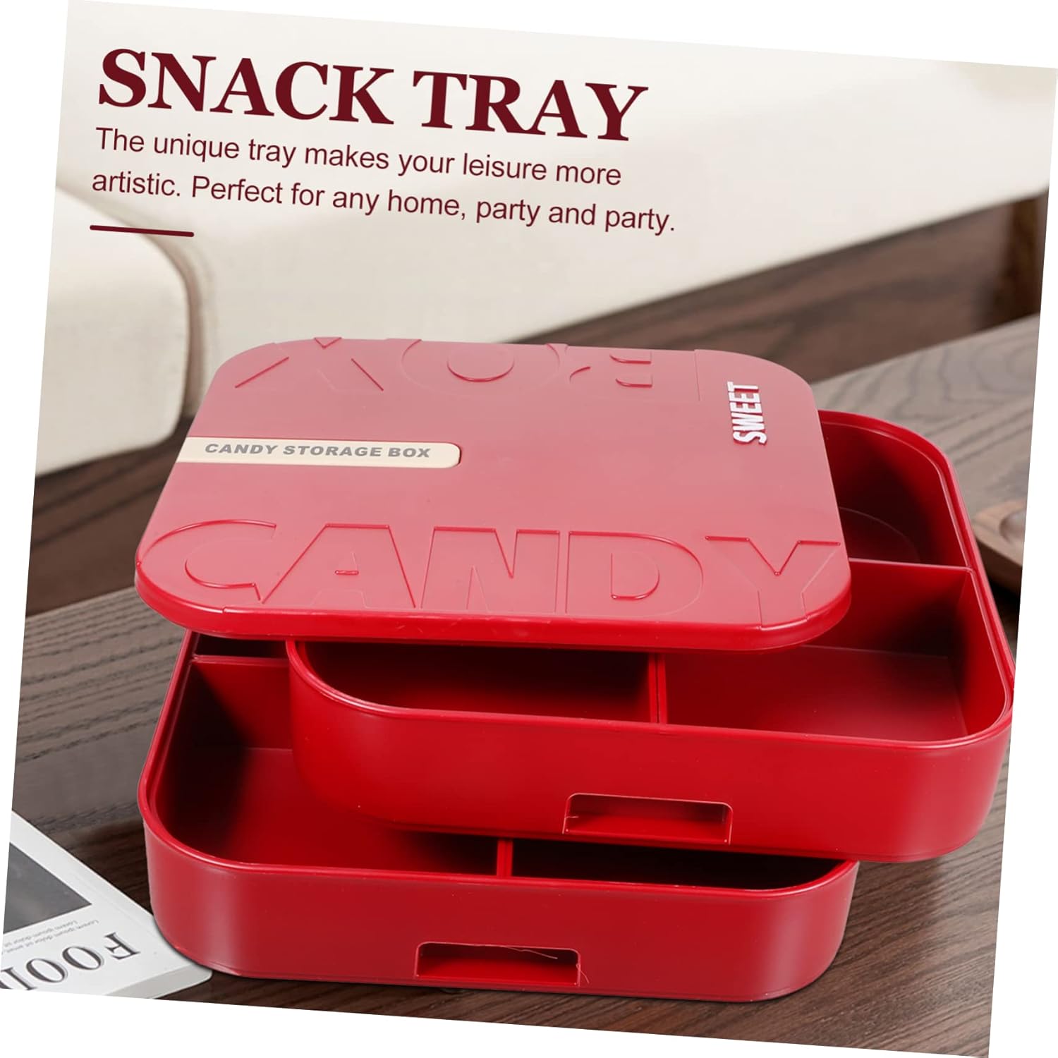 Multi Dried Fruit Box Dual-layer Snack Serving Container for Home Compact Design for Easy Carrying and Storage for Parties and Entertaining