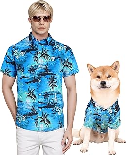 Harbyel Dog Shirts Hawaii Dog Clothes for Small Medium Large Dogs Owner and Pet Shirts are Sold Separately