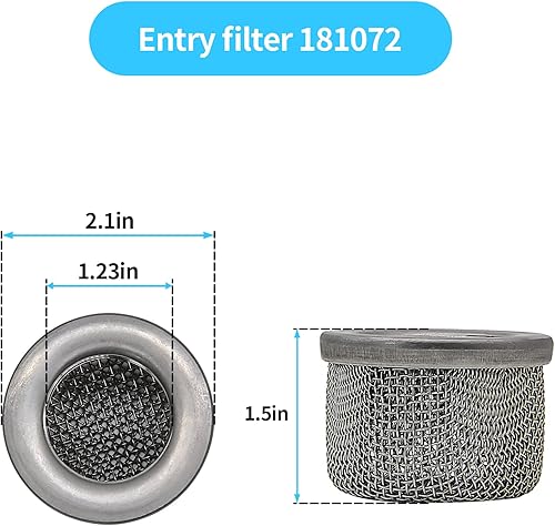 Miniatura 2 de Filtro de pantalla de filtro de entrada 181072 o 181-072 con rosca NPT de 1 pulgada de acero inoxidable para UltraMax 795 1095 1595 GMAX 3900 5900