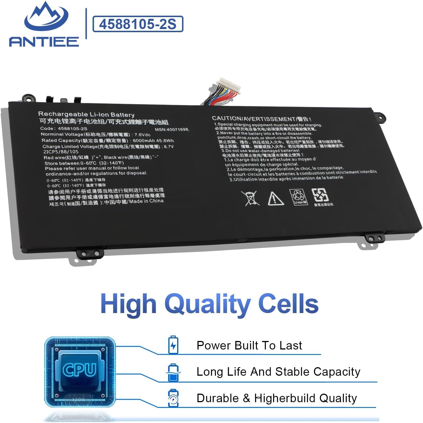 ANTIEE 4588105-2S 4588106-2S Bateria do laptopa kompatybilna z Dy-naBook Satellite Pro C50-G C50-E C50-H C50-J C40-G C40-H C40-J C50-G-101 C50-G-10K, C50-G-102 C50-G-102 C50-G-102 C50-J-129 Medion