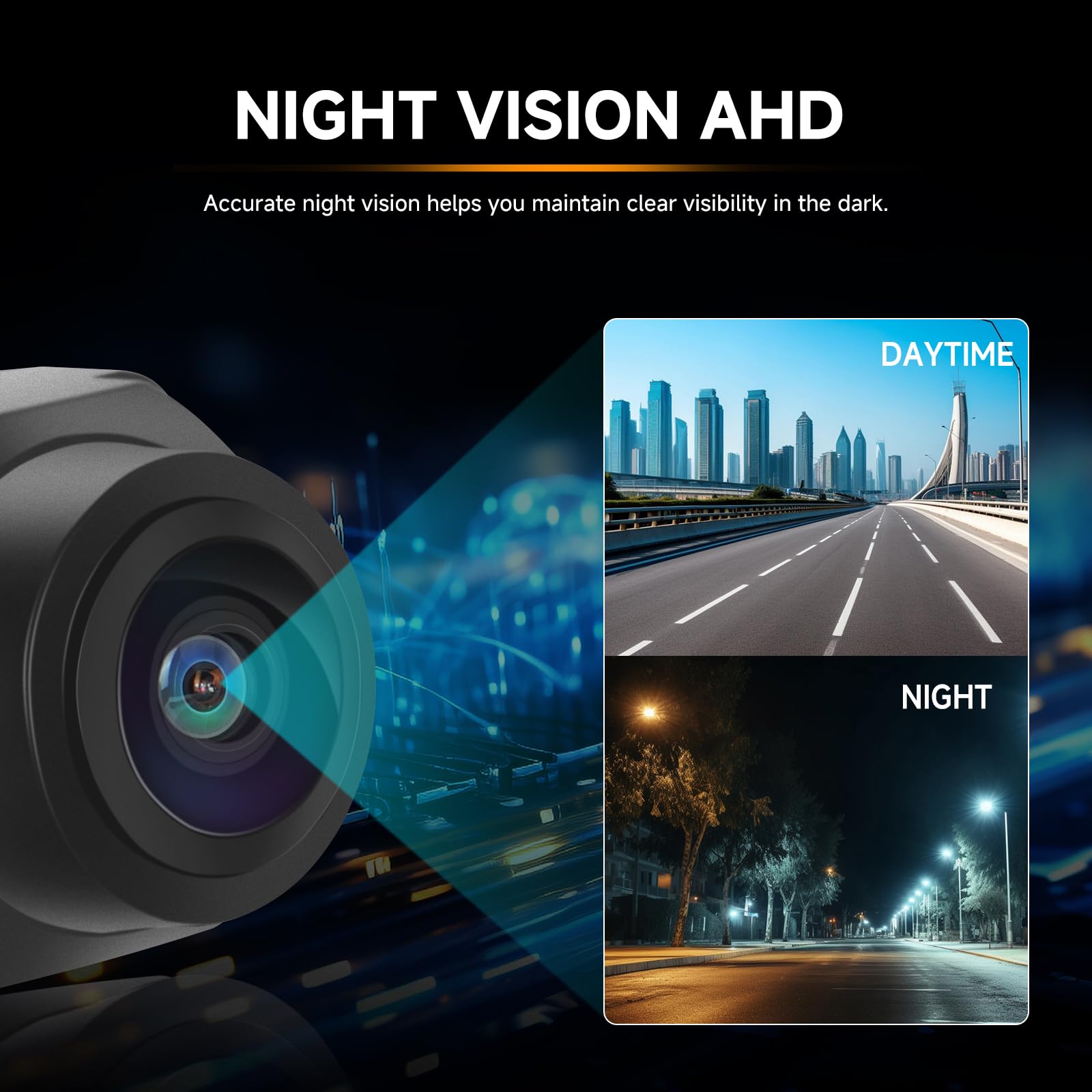 Telecamera panoramica per auto a 360°, telecamera per auto 1080p con visione panoramica a 360°, impermeabile IP67 con visione notturna HD, ausilio al parcheggio, visualizzazione 2D/3D