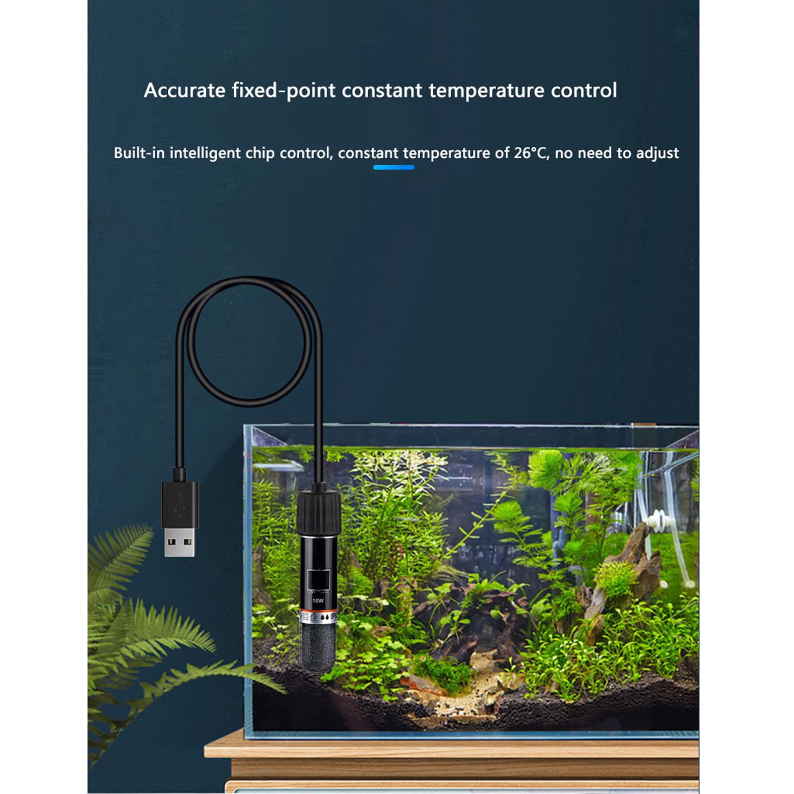 Mini Riscaldamento Rod Piccolo Acquario Automatico Temperatura Costante USB Termostato