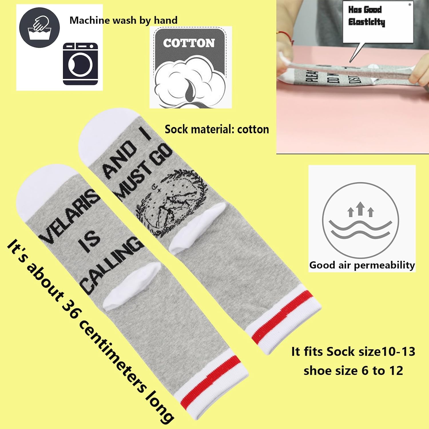 TSOTMO Velaris Merchandise Gift City Of Starlight Novelty Socks for Reader Bookish Book Lovers Gift - Image 4