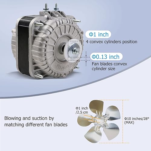 Miniatura 5 de Motor de CA de ventilador YZF18-25 120V 18W 1.01A 60Hz Motor de condensador de poste sombreado reemplazar YZF10-20 YZF6-13 W0301905 para equipos de