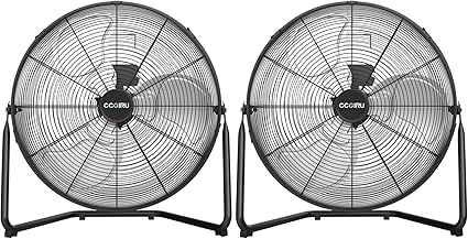 20 Inch High Velocity Industrial Drum Fan,3-Speed Heavy Duty Fan for Warehouse, Workshops, Garage, Factory and Basement UL Listed, 2 Pcs