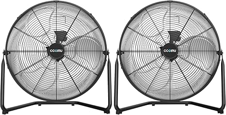 20 Inch High Velocity Industrial Drum Fan,3-Speed Heavy Duty Fan for Warehouse, Workshops, Garage, Factory and Basement UL Listed, 2 Pcs