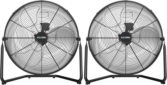 20 Inch High Velocity Industrial Drum Fan,3-Speed Heavy Duty Fan for Warehouse, Workshops, Garage, Factory and Basement UL Listed, 2 Pcs