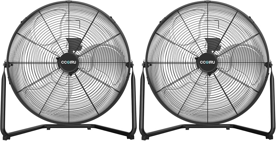 20 Inch High Velocity Industrial Drum Fan,3-Speed Heavy Duty Fan for Warehouse, Workshops, Garage, Factory and Basement UL Listed, 2 Pcs
