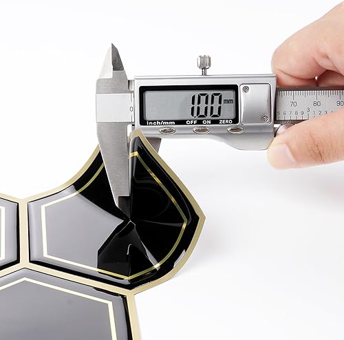 Miniatura 7 de Livelynine Azulejos de 32 azulejos de 12 x 12 pulgadas para despegar y pegar para baño, hexagonal, color negro y dorado, azulejos autoadhesivos para