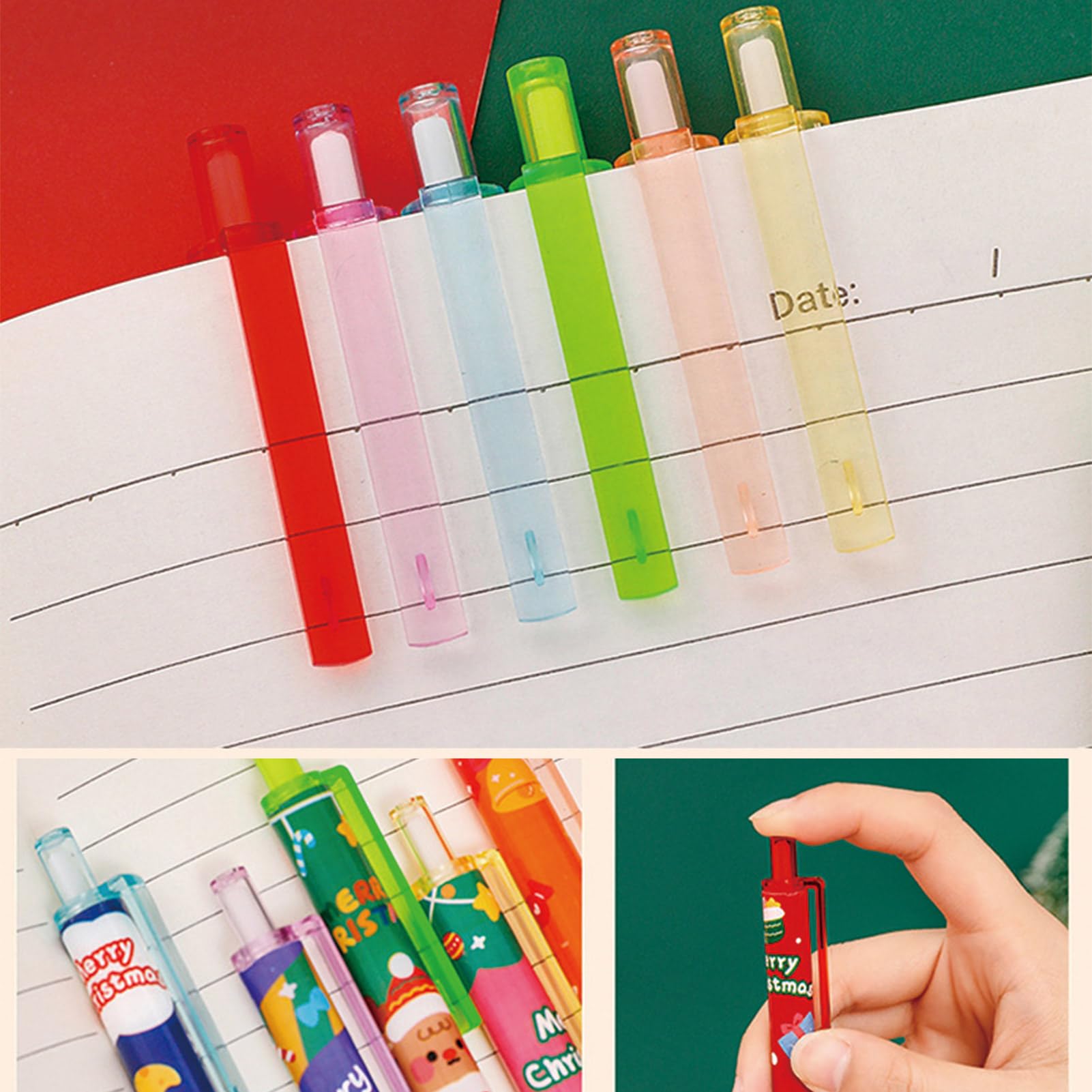 6 Pcs Gel Ink Pens Retractable Pens Cute Pen 0 5mm Black Ink Pen Writing Pens Office School — view 6