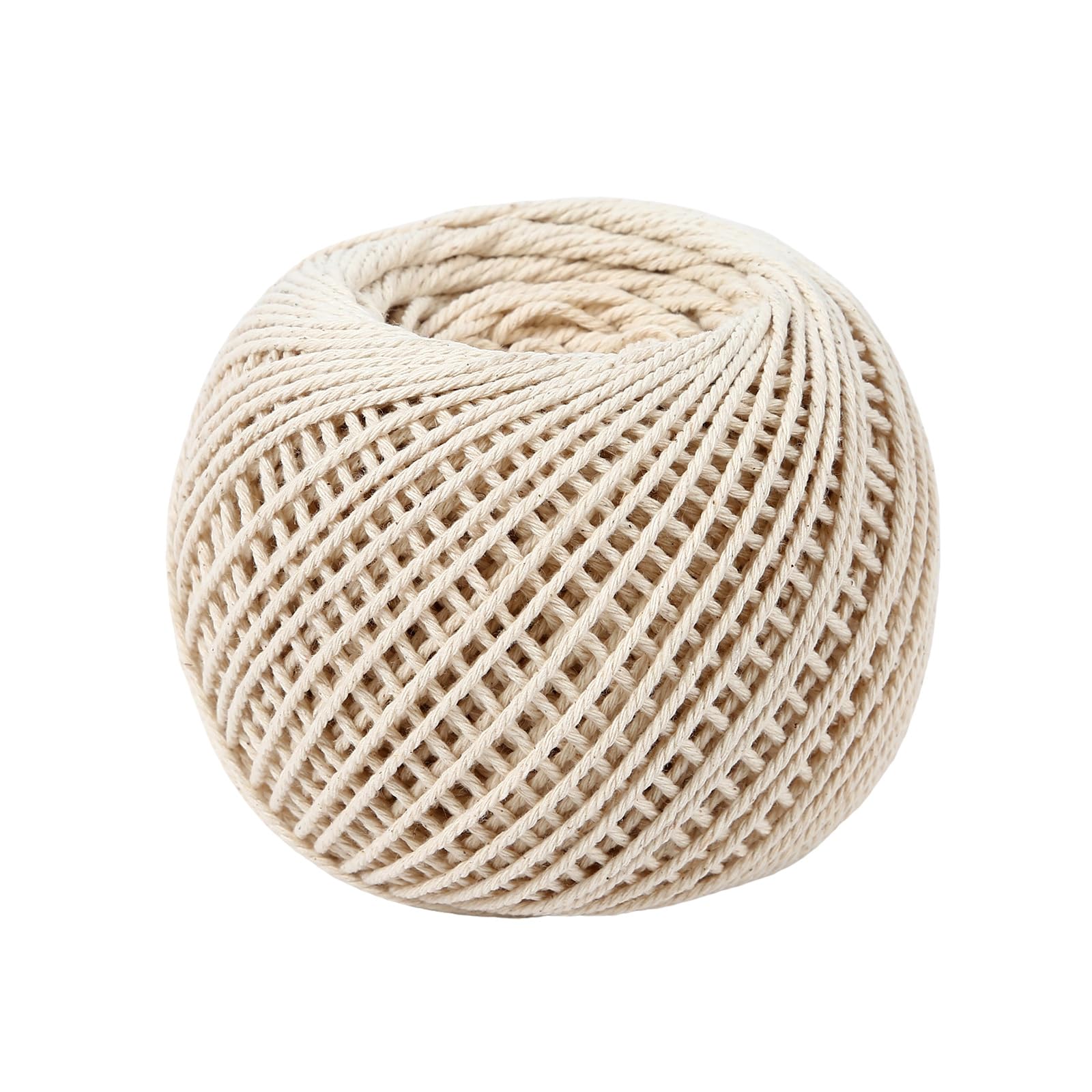 Natural Cotton Twine String - 1.2mm x 500 Ft for Cooking, Baking & Butchering | Butchers Twine (Natural White)