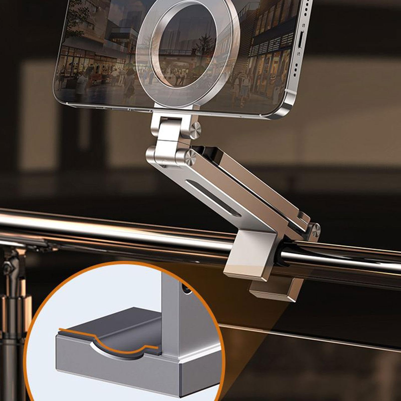 Treppiede Magnetico Per Cellulare Clip Rotante Portatile | Supporto da Scrivania per Smartphone Portatile Per Viaggi, Palestra, Ufficio, Registrazione Video, Selfie, Live
