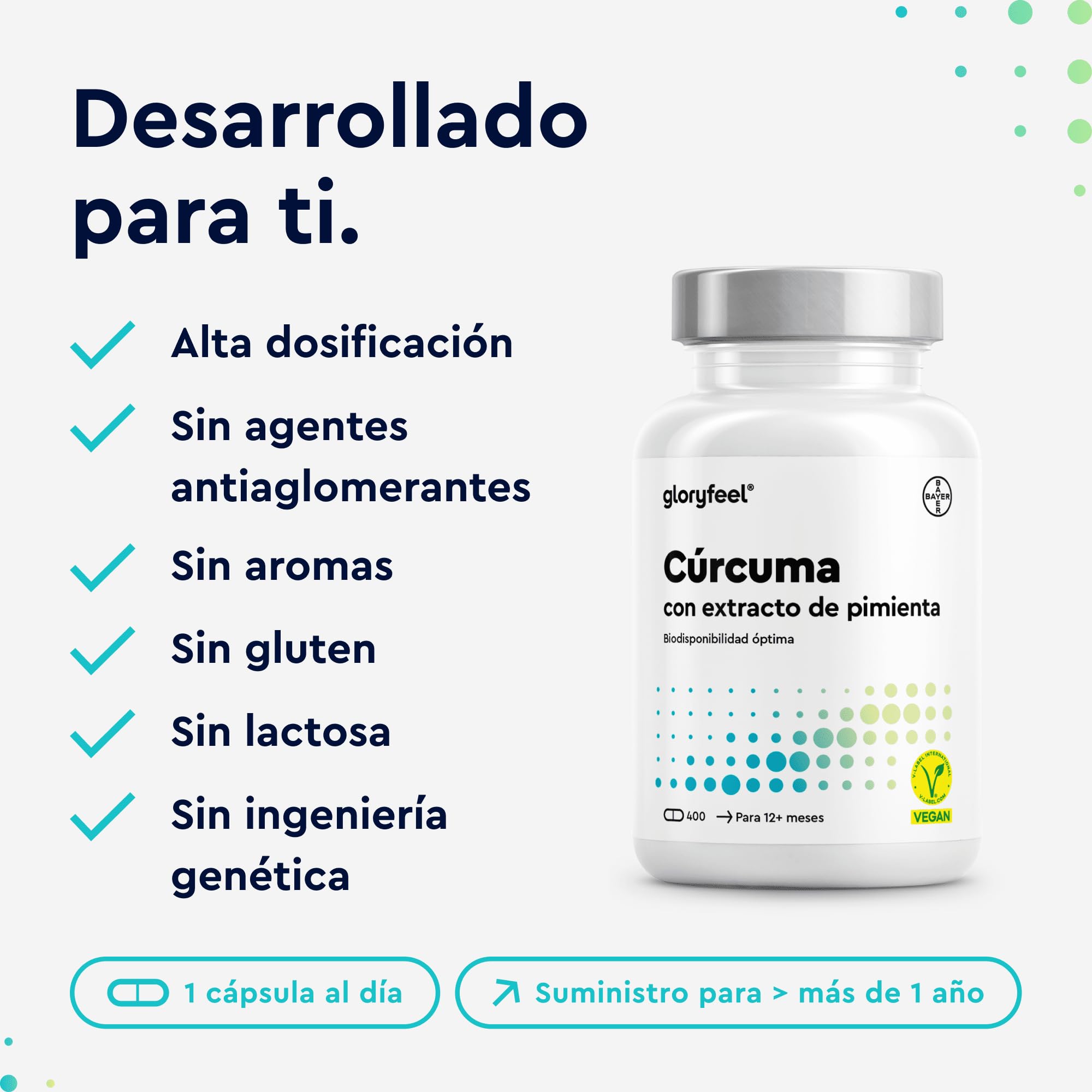 Cúrcuma Curcumina con Pimienta Negra (Piperina) - 400 Cápsulas Veganas - Máxima Potencia 700mg por Cápsula - Polvo de Turmeric