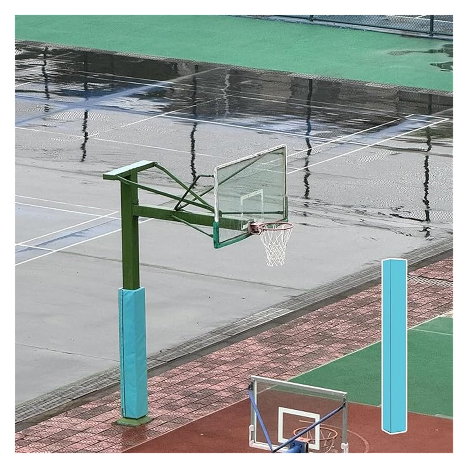 Resistente agli agenti atmosferici, protezione per bastoni da basket, antiurto, adatta per cerchi quadrati e lesioni, ideale per uso esterno, basket sicuro