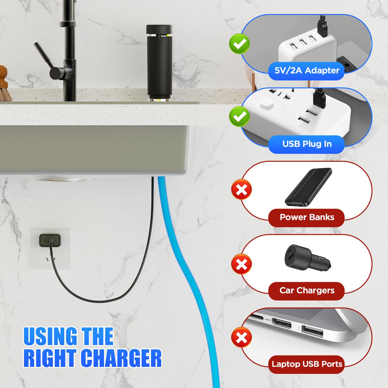 Dispensador de jabón para platos para fregadero de cocina, dispensador integrado sin tacto, sistema de dispensación de líquidos con kit de tubo de extensión sin derrames de 35 pulgadas, diseño para