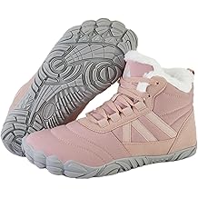 Mens Womens Winter Barefoot Shoes Wide Toe Box Winter Boots Warm Lined Zero Drop Sole