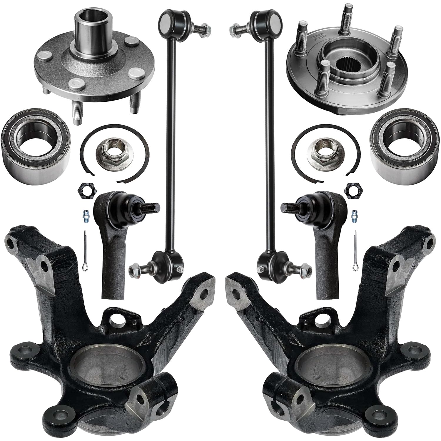 Detroit Axle - 8pc Front Steering Knuckles Kit for 2005-2009 Ford Escape