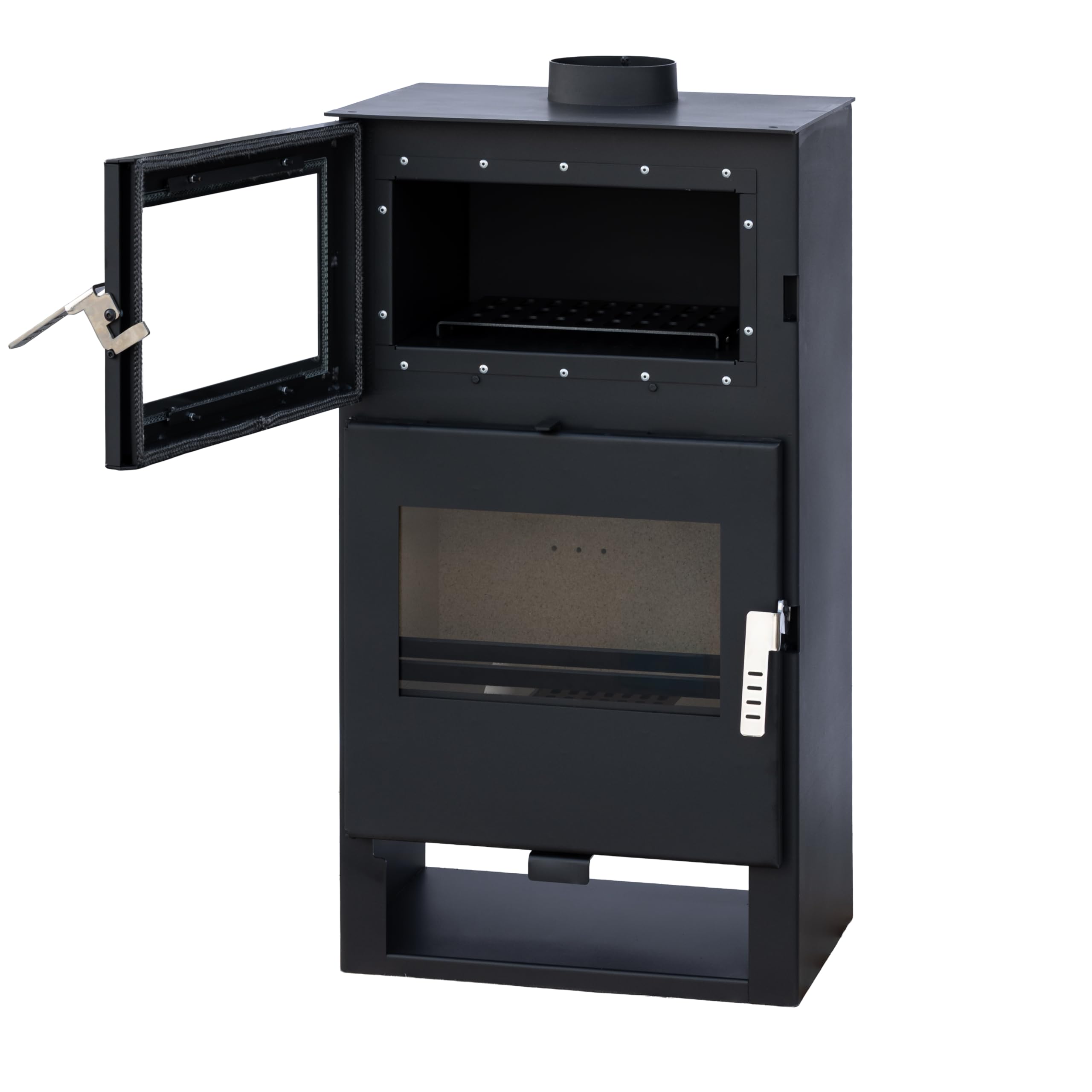 Alaz K9M Poêle à bois 9 kW Noir avec compartiment de cuisson