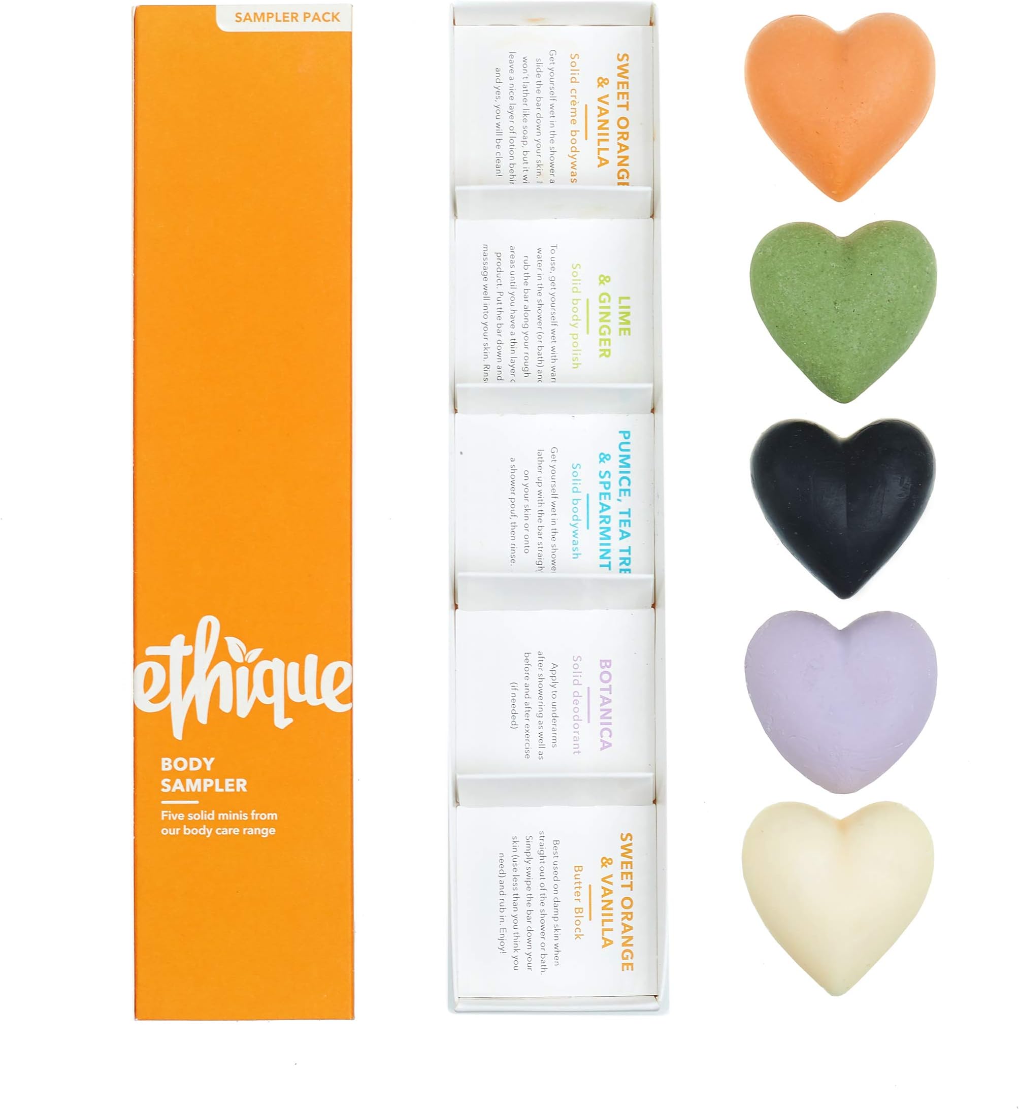 Ethique Body Sampler for All Skin Types - Eco-Friendly, Sustainable, Plastic Free - 5 Travel Size Body Bars