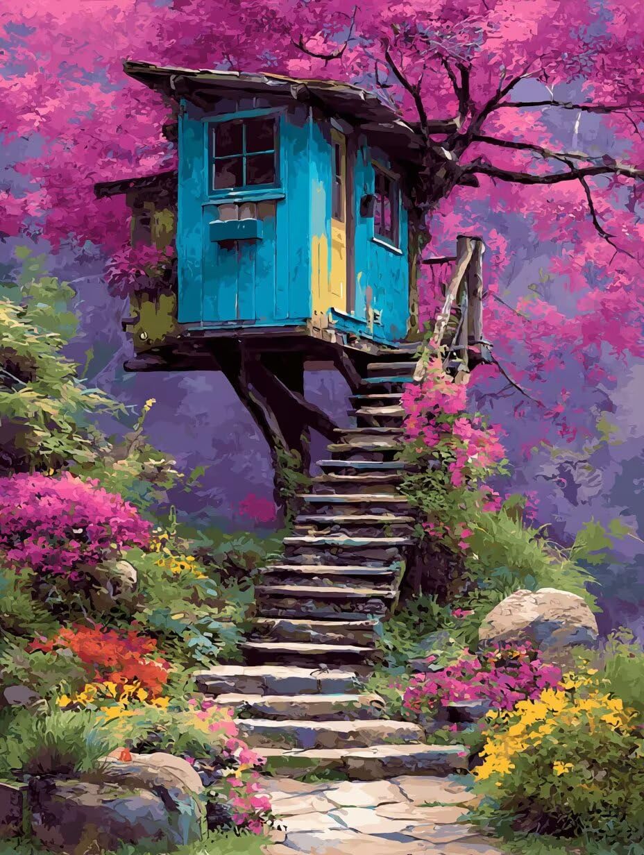 Drewniane puzzle dla dorosłych 4000, zabawne puzzle, Grass House Steps