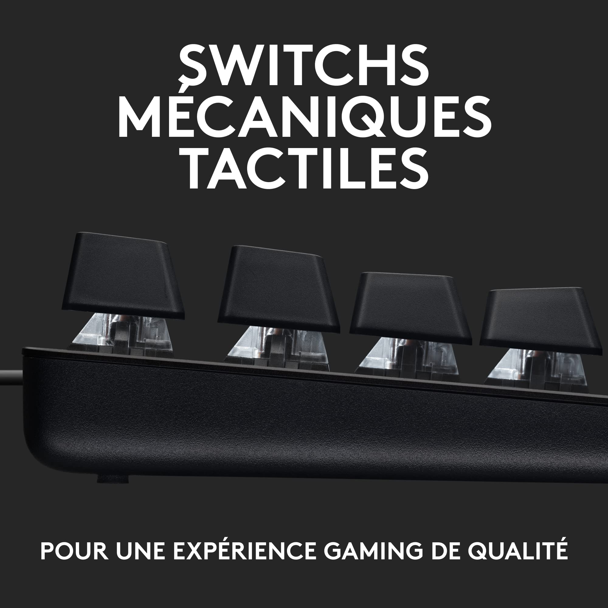 Logitech G G413 TKL SE Clavier Gaming Mécanique - Rétroéclairé avec Switches Mécaniques Tactiles, Anti-Ghosting, Compatible avec Windows, macOS, Clavier Français AZERTY - Noir