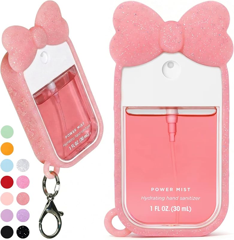 Capa de silicone com laço ULTRASKINX compatível com Touchland Hand Sanitizer Spray de 30 mL e clipe para chaveiro