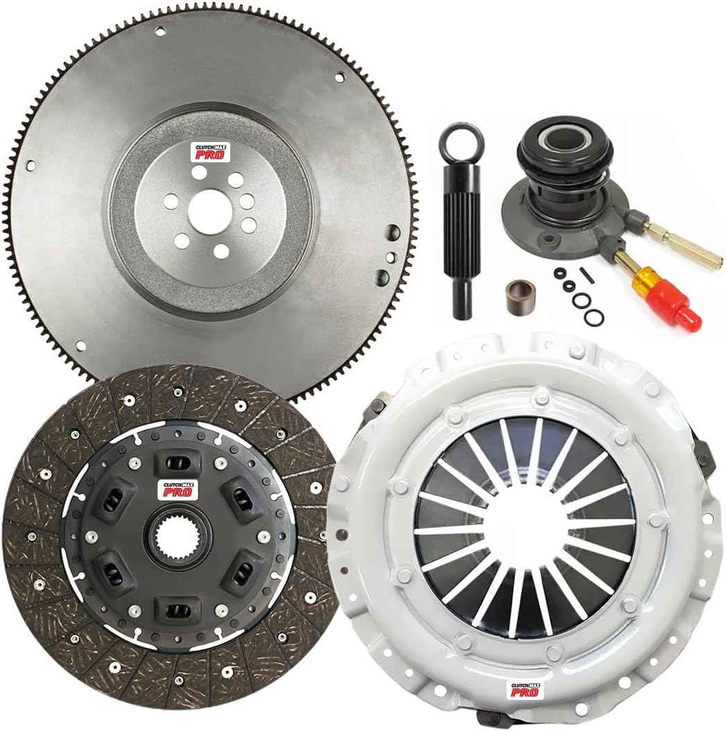 ClutchMaxPRO Performance Stage 2 Clutch Kit with Flywheel with Slave Cylinder Compatible with Chevy 1996-2001 S-10, GMC 1996-2001 Sonoma, Isuzu 1996-2000 Hombre 2.2L (CP04155HDWS-FW167500-ST2)
