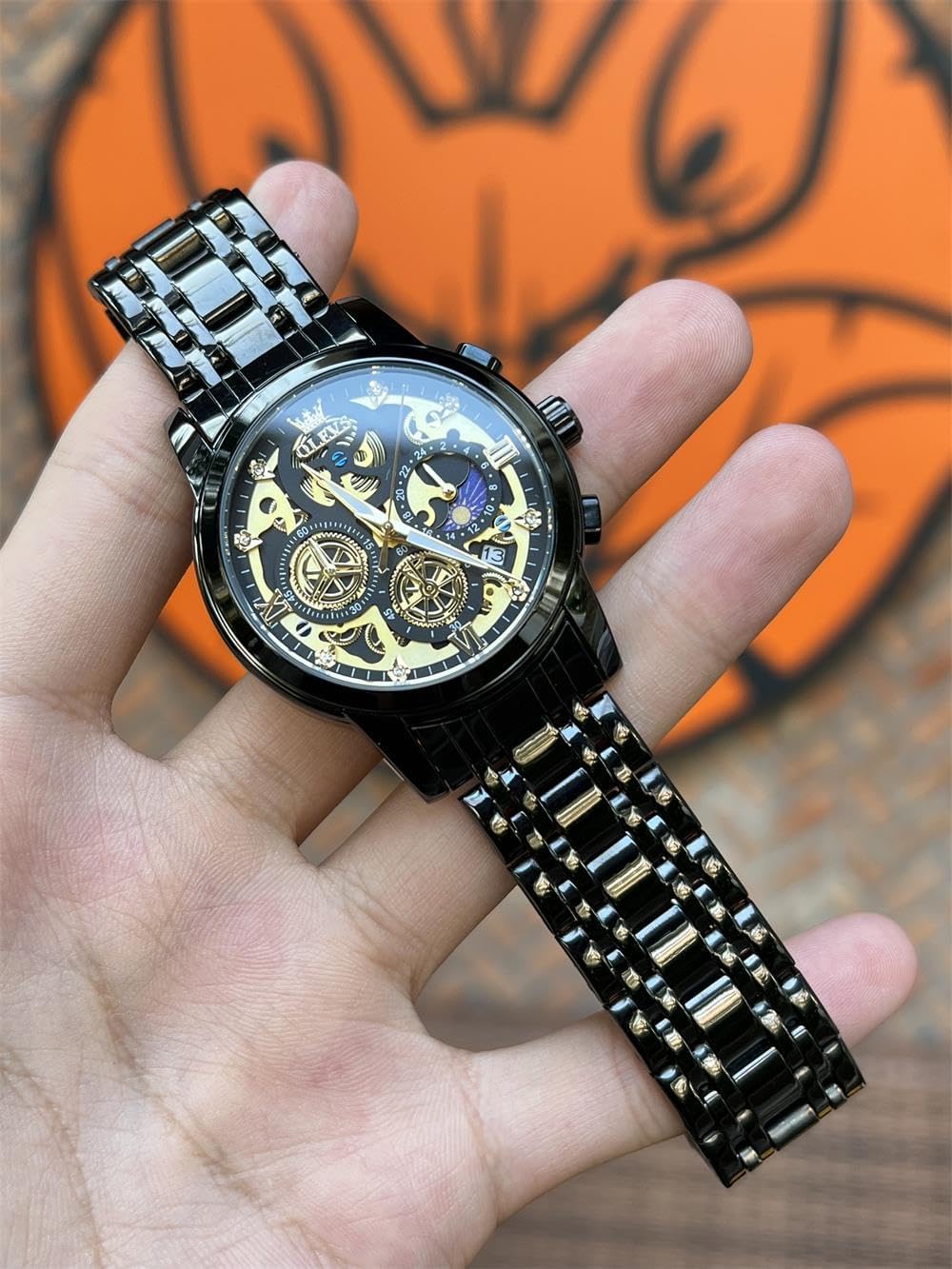 OLEVS Mens Watch Chronograph Luxury Diamond Dress Business Analog Quartz Wrist Watches Stainless Steel Waterproof Luminous - Image 6