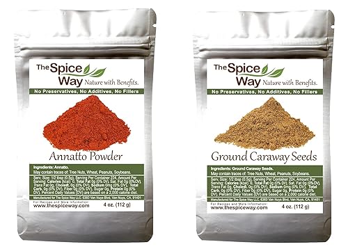 The Spice Way Paquete de polvo y alcaravea de Annatto de 4 onzas cada uno