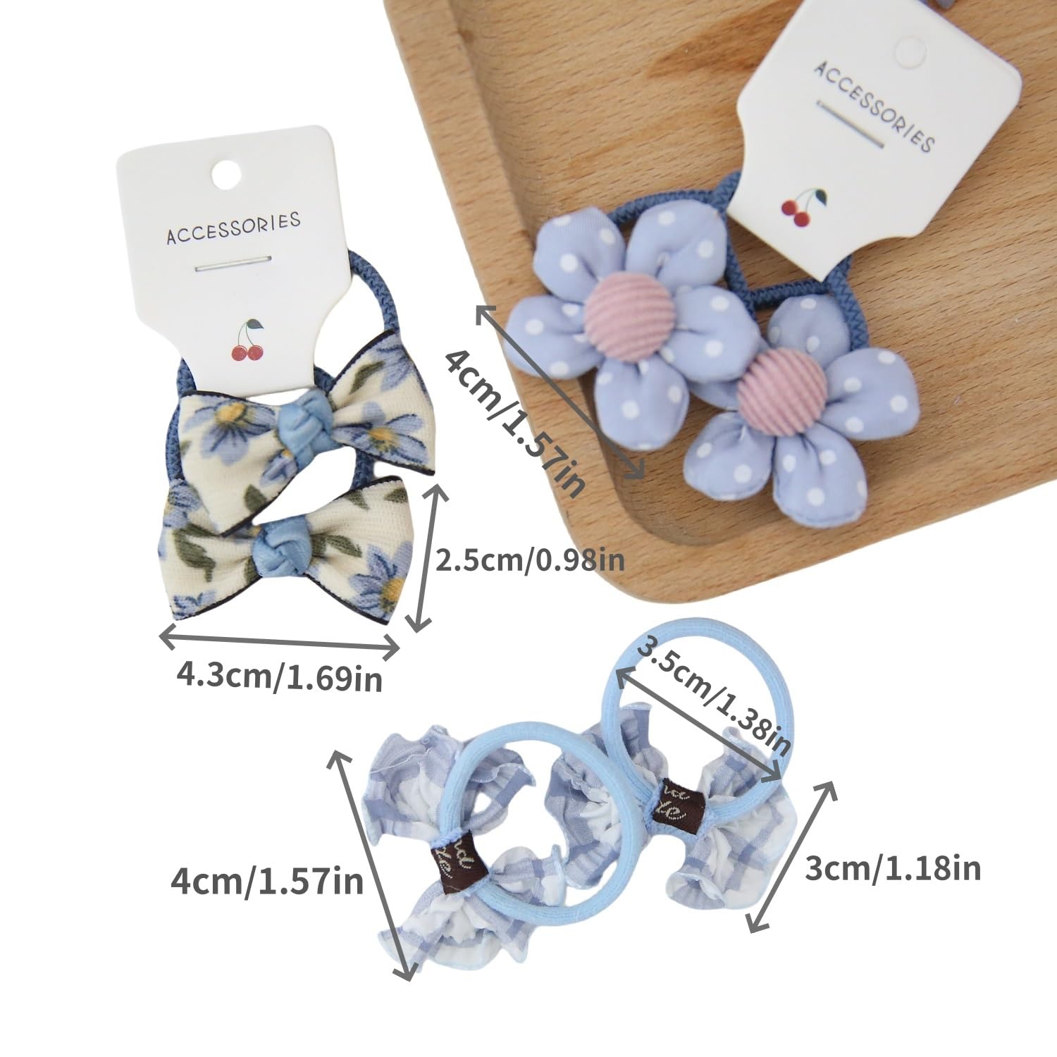 Pack de 20 chouchous pour bébé, élastiques pour cheveux pour enfants, filles, 3,5 cm / 1,37 pouces, élastique, serre-tête avec nœud, pour queue de cheval, accessoires capillaires pour filles, enfants