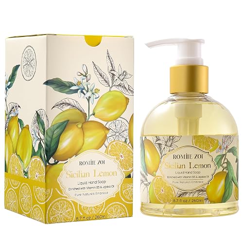 ROMIIE ZOI Liquid Hand Soap with Gift Box, Lemon 260ml/8.7oz