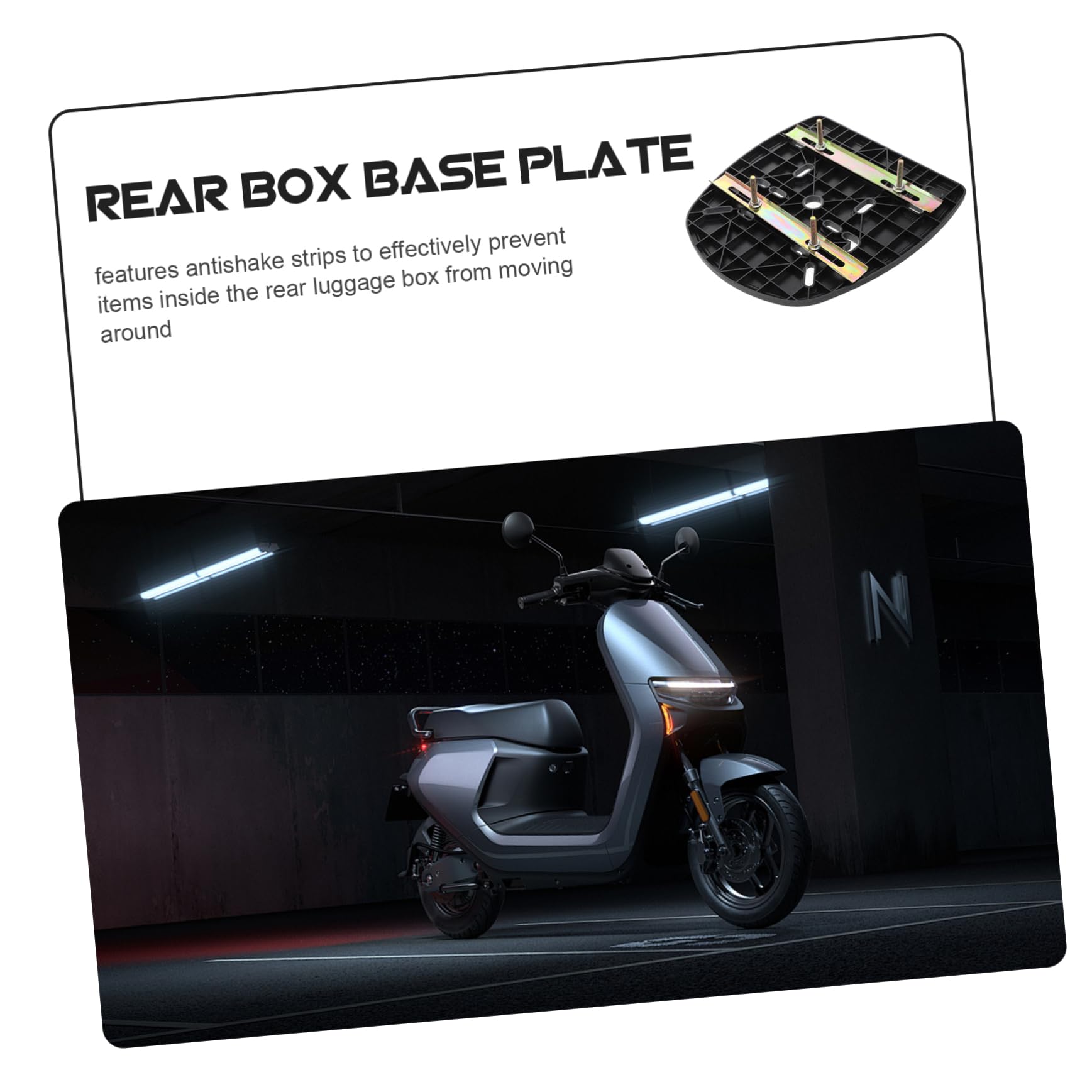 Placa Base Tornillos Fijos para para Caja Trasera de Motocicleta Diseño Reforzado y Tiras Antideslizantes Soporte Resistente y Seguro